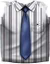 Stripped Shirt With Blue Tie